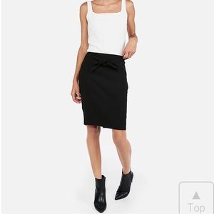 Express High Waisted Paperbag Tie Waist Pencil Skirt